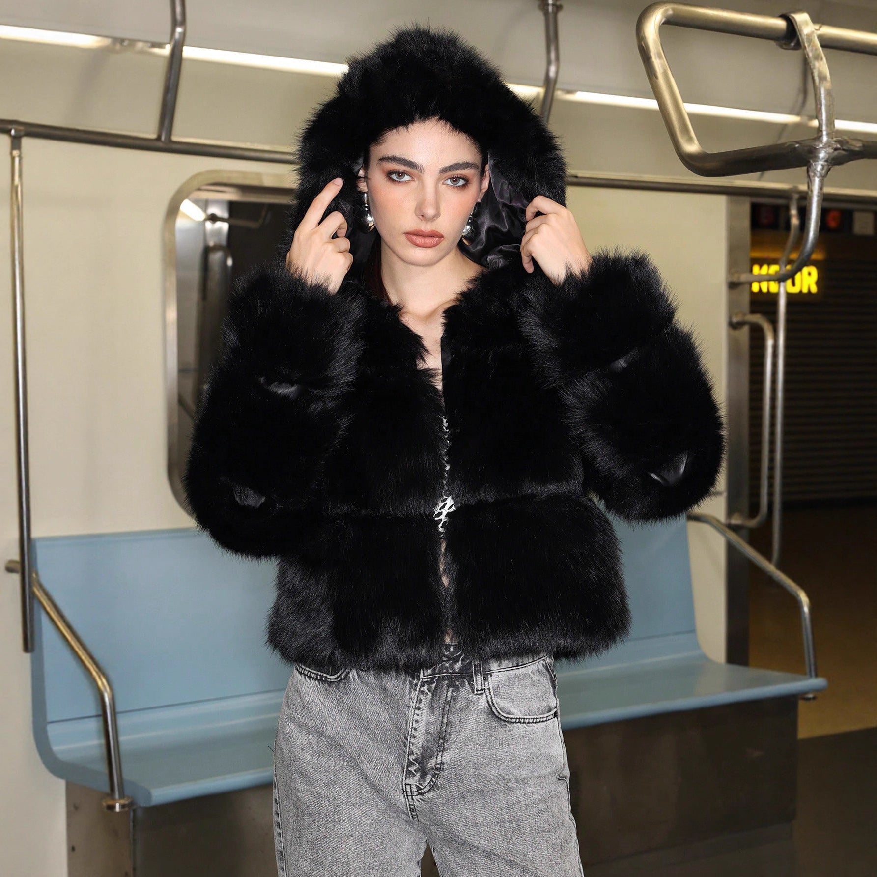 Faux Fur Jackets Femine Luxe