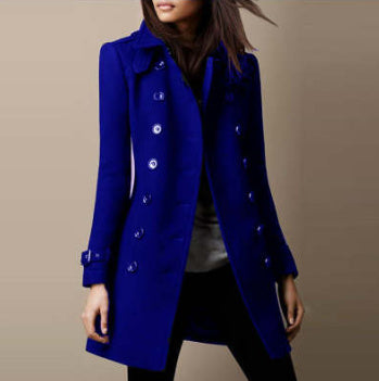 Ladies Spring Long Jacket Wool Trench Coat Feminé Luxé