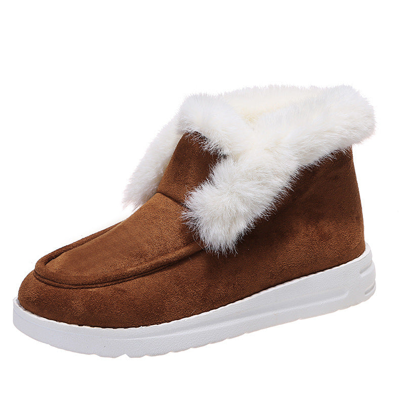 Enchanting Comfort: Faux Fur Trim Ankle Boots Feminé Luxé