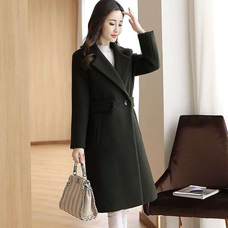 The Manhattan Overcoat: Slim-Fit Longline Wool Blend Coat Feminé Luxé