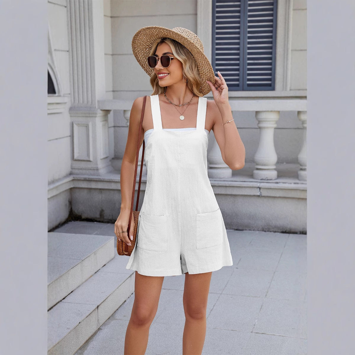 Effortless Square Neck Summer Romper Bodysuit Feminé Luxé
