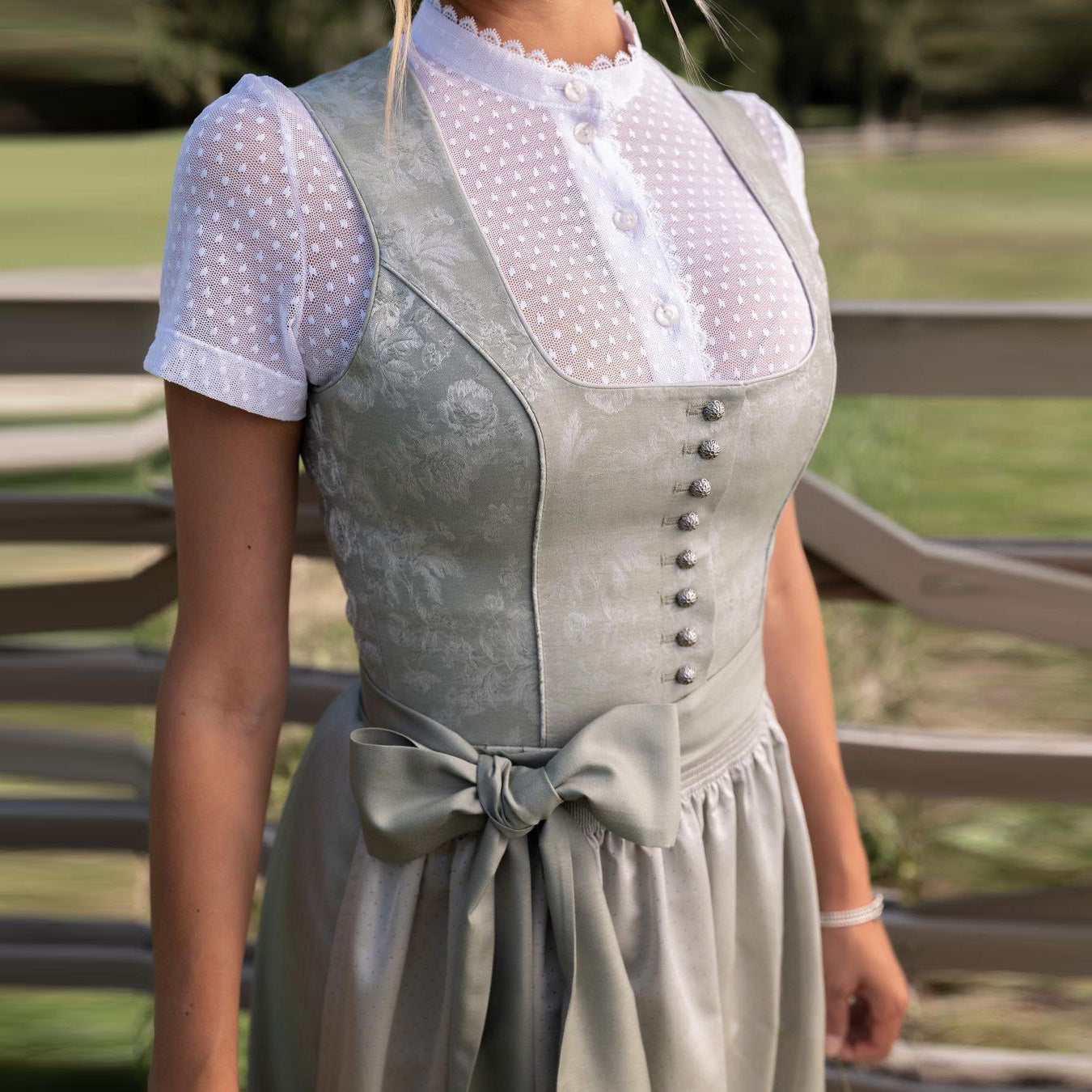 Mint Bowknot French Midi Dress Feminé Luxé