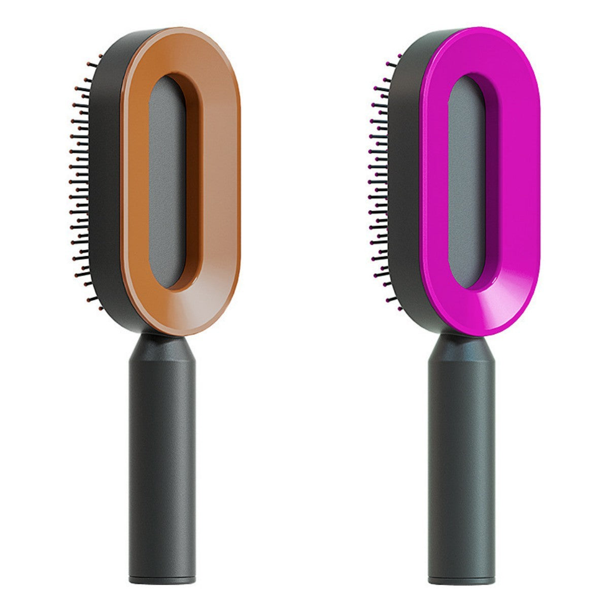The Serenity Glide: One-Key Self-Cleaning Detangler & Scalp Massager Brush Feminé Luxé