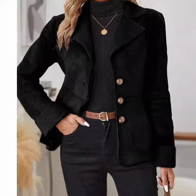 Stylish Casual Cold-Proof Integrated Fur Lapel Jacket Feminé Luxé