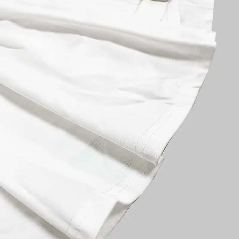 Sleeveless Mock-Neck Crop Top & Buckle Detail Pleated Mini Skirt Set Feminé Luxé