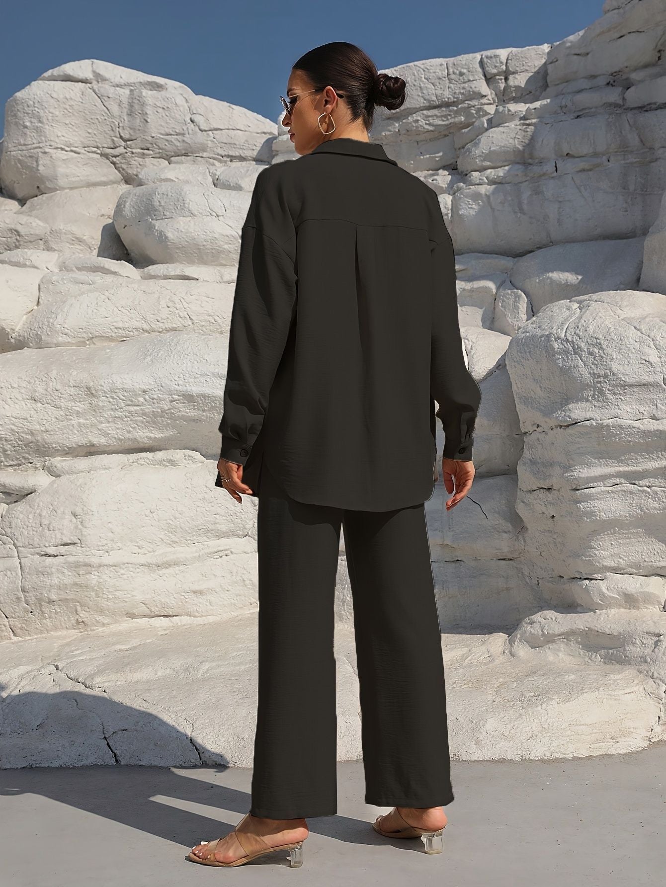 Luxury Lounge Co-ord: High-End Knit Cardigan & Wide-Leg Pants Set Feminé Luxé