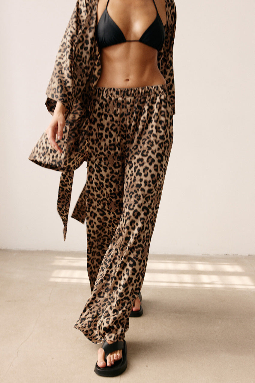 Wild Elegance: The Luxe Leopard Print Pajama Set Feminé Luxé
