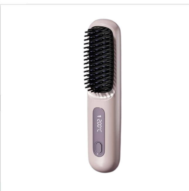 The Voyage Compact: Cordless USB-C Fast-Heat Straightening Brush with LCD Display Feminé Luxé