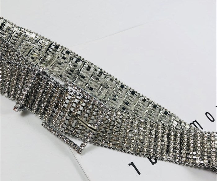 Feminé Luxé Exclusive The 'Aurora' Full Diamond Belt | Luxury Rhinestone Couture Statement | Ultra-Glam Waist Cinch Feminé Luxé