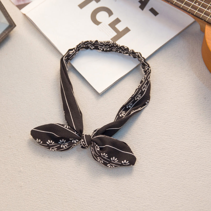 The Parisian Bow Headband: Chic Fabric Knot & Bunny Ear Tie - Designer Print Hair Accessory for Effortless French Style Feminé Luxé