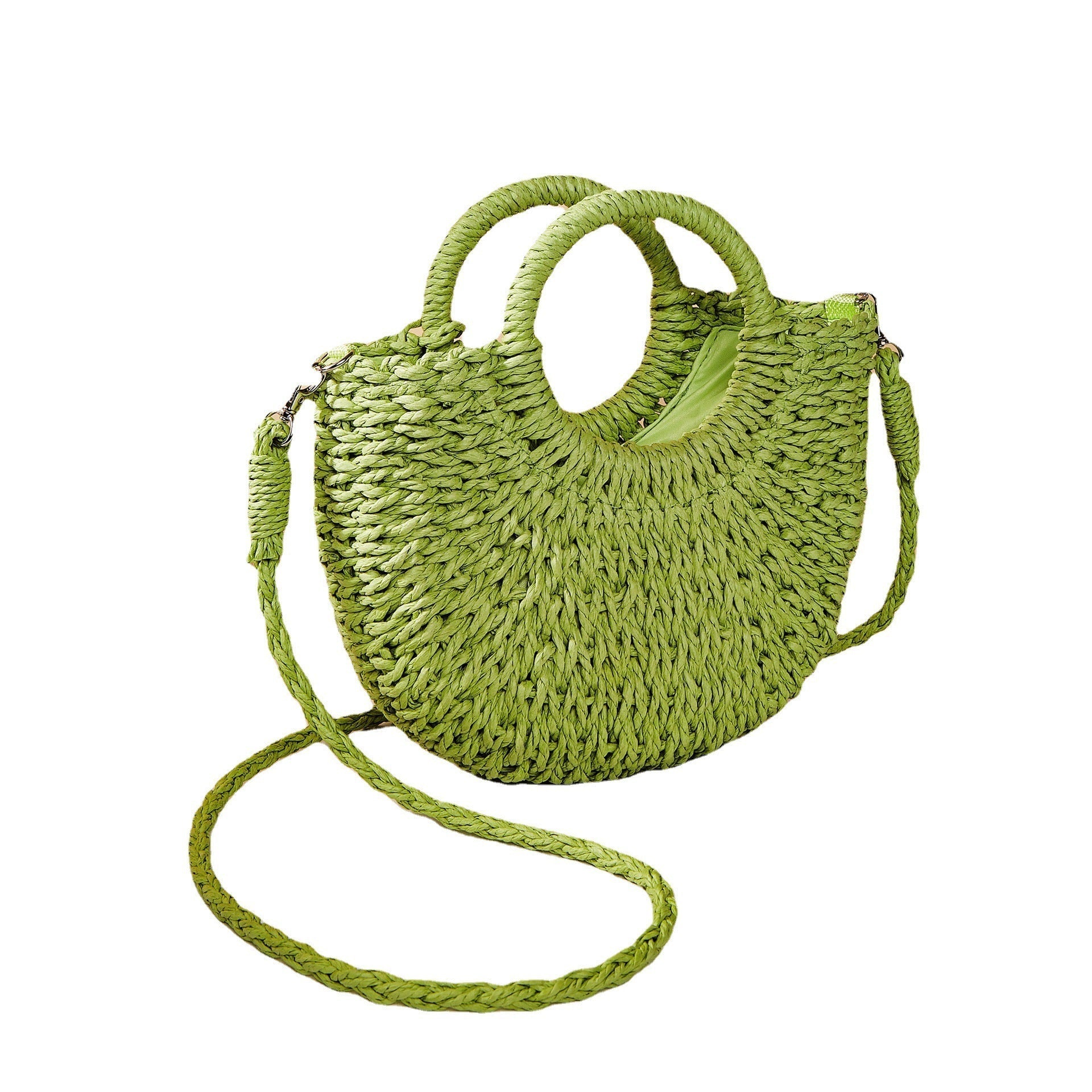 The Saint-Tropez Weave Beach Tote – Chic Round Handle Paper Straw Handbag Feminé Luxé