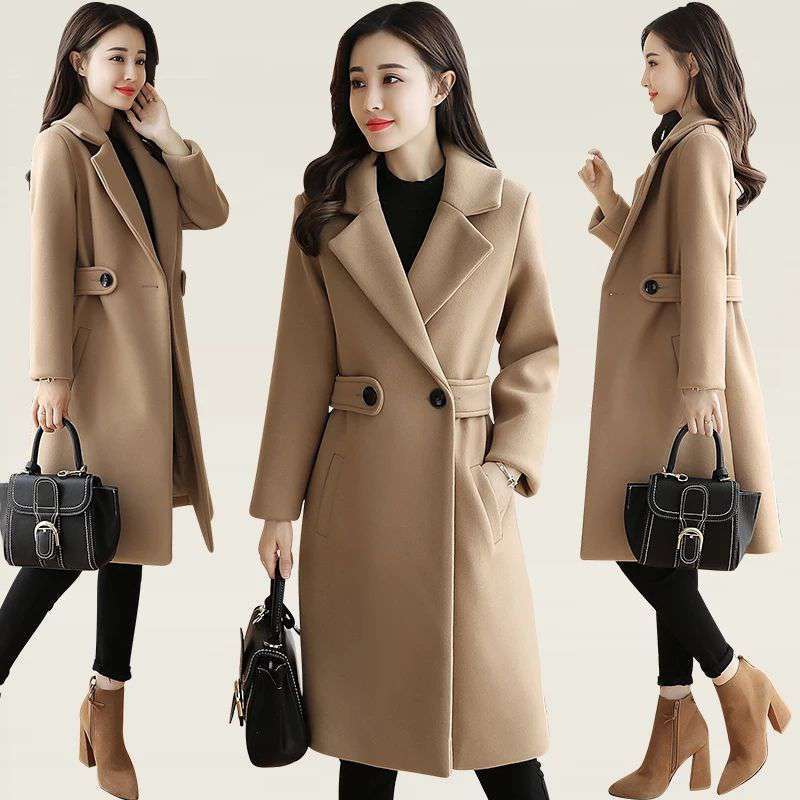 The Manhattan Overcoat: Slim-Fit Longline Wool Blend Coat Feminé Luxé