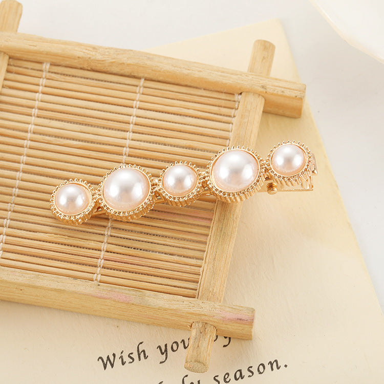 The Parisian Clip Set: Opulent Faux Pearl & Petal Hair Barrette Collection - Luxe Gold-Tone Statement Clips Feminé Luxé