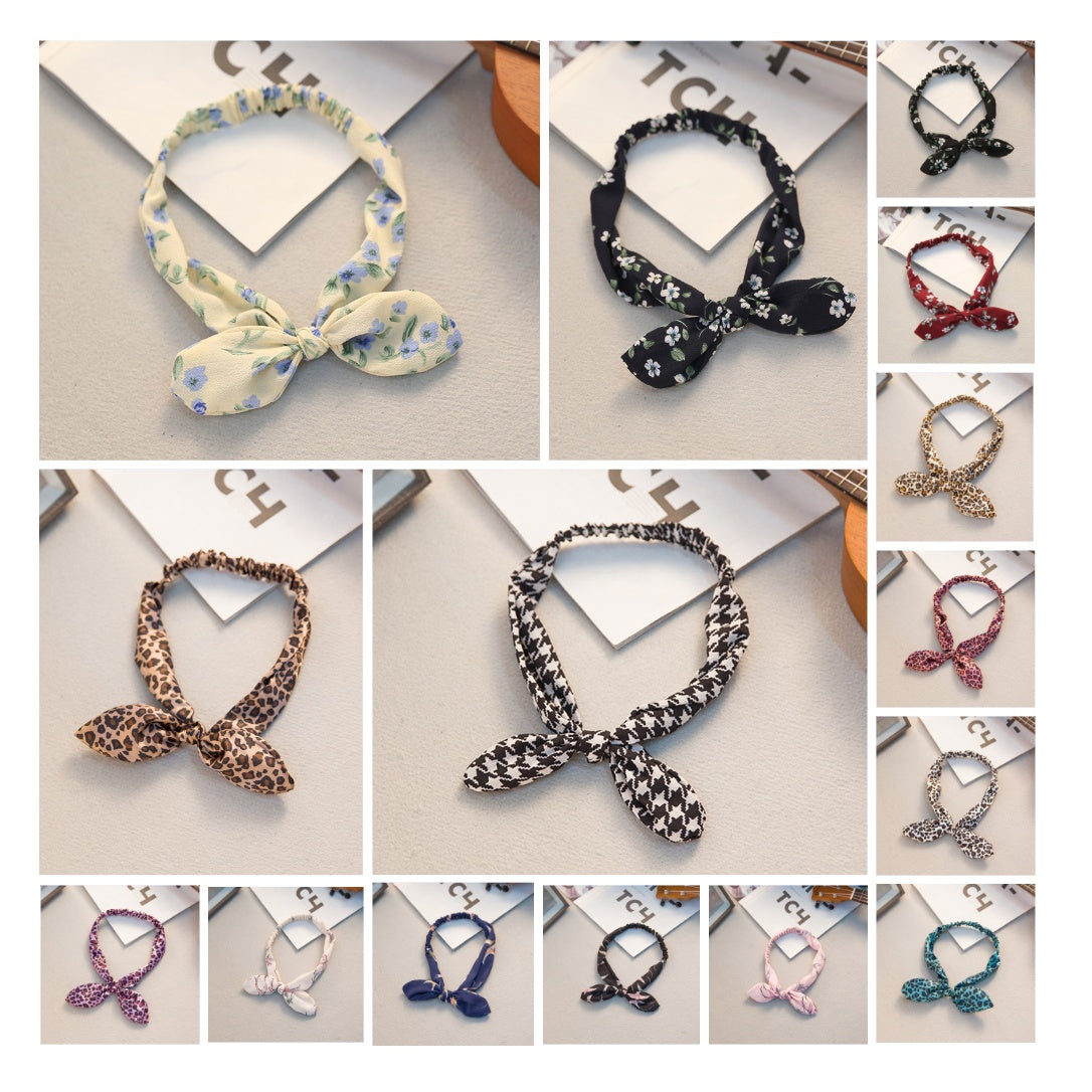 The Parisian Bow Headband: Chic Fabric Knot & Bunny Ear Tie - Designer Print Hair Accessory for Effortless French Style Feminé Luxé