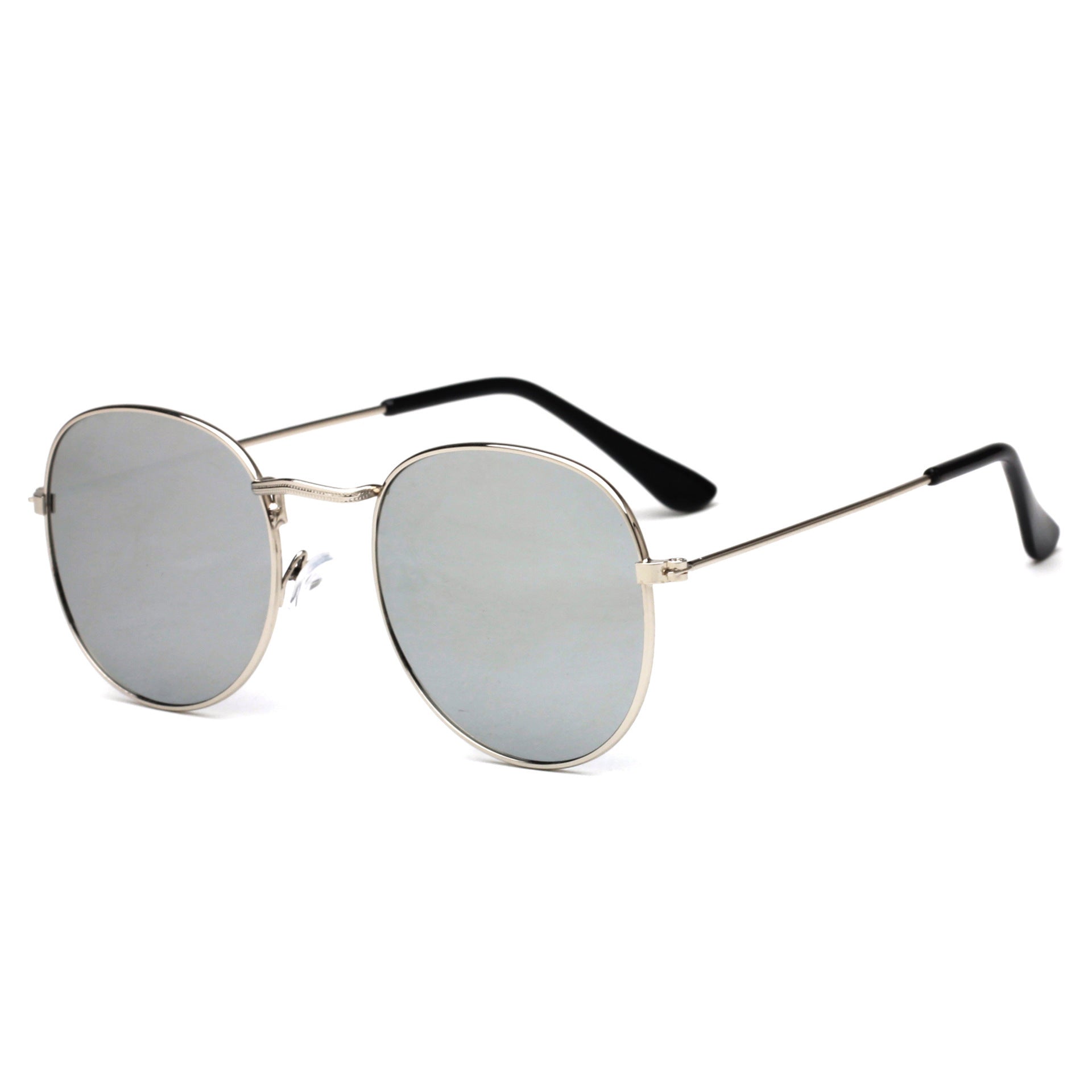 Chic Radiance: Retro-Inspired Mirrored Round Metallic Sunglasses (UV400 Protection) Feminé Luxé