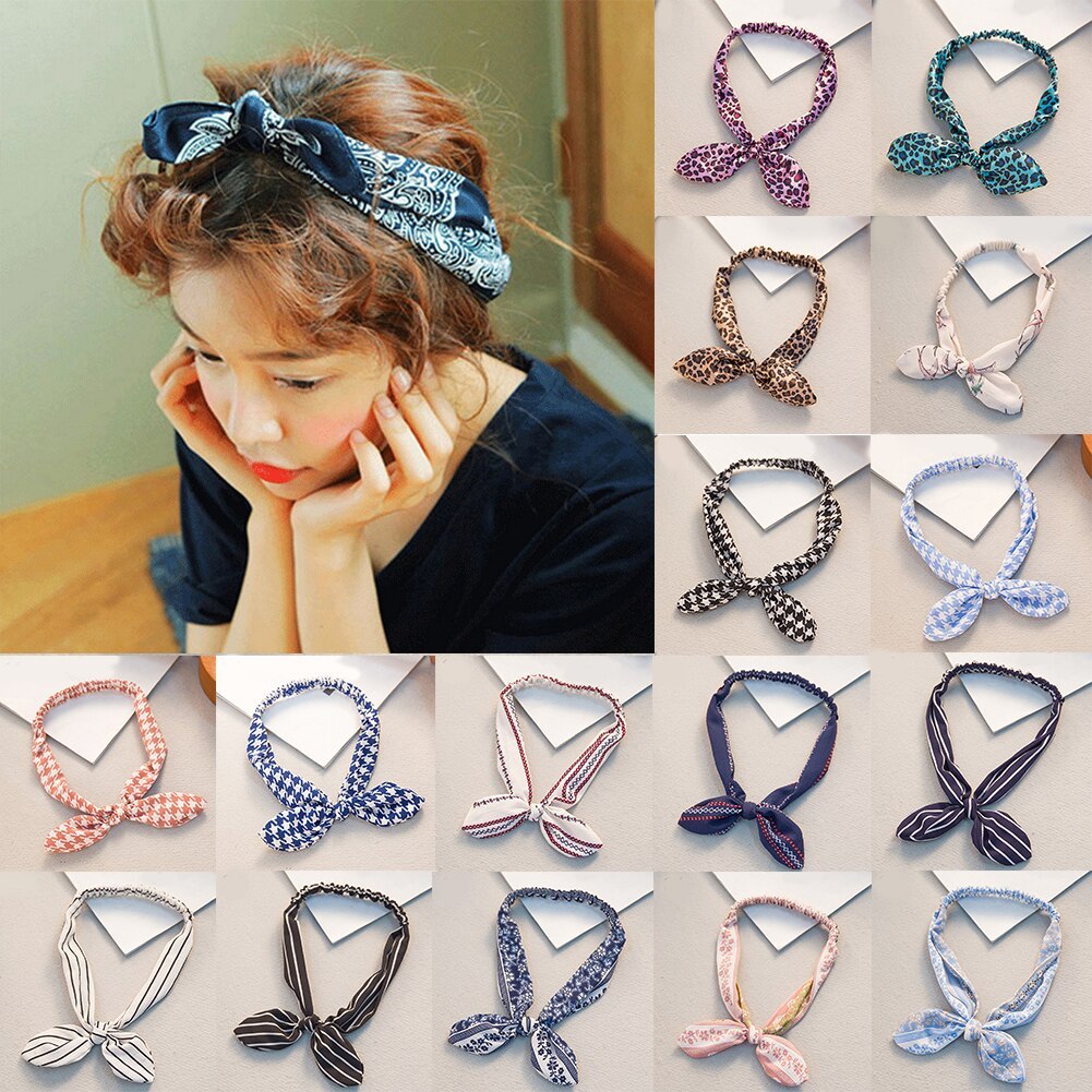 The Parisian Bow Headband: Chic Fabric Knot & Bunny Ear Tie - Designer Print Hair Accessory for Effortless French Style Feminé Luxé