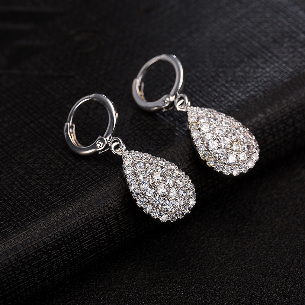 Dazzling Micro-Pavé Teardrop Crystal Necklace & Stud Earrings Set Feminé Luxé