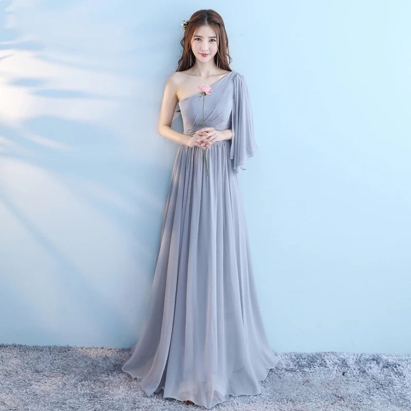 Feminé Luxé Exclusive Ethereal One-Shoulder Chiffon Maxi Dress - Elegant Bridesmaid & Formal Event Gown Feminé Luxé