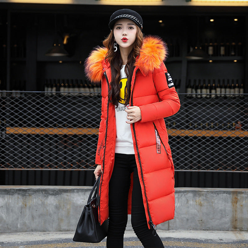 Warm & Stylish Long Cotton Jacket with Big Faux Fur Hood Feminé Luxé
