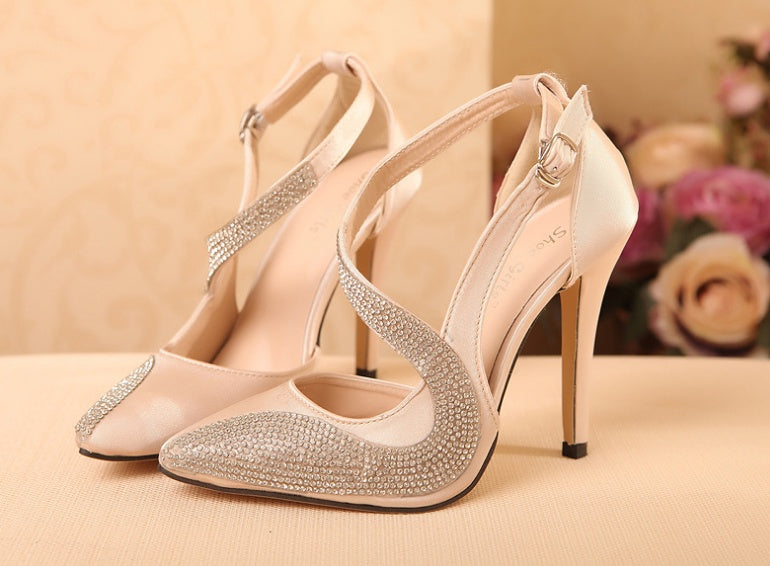 The Black Tie Cascade Stiletto: Rhinestone Statement Pump Feminé Luxé