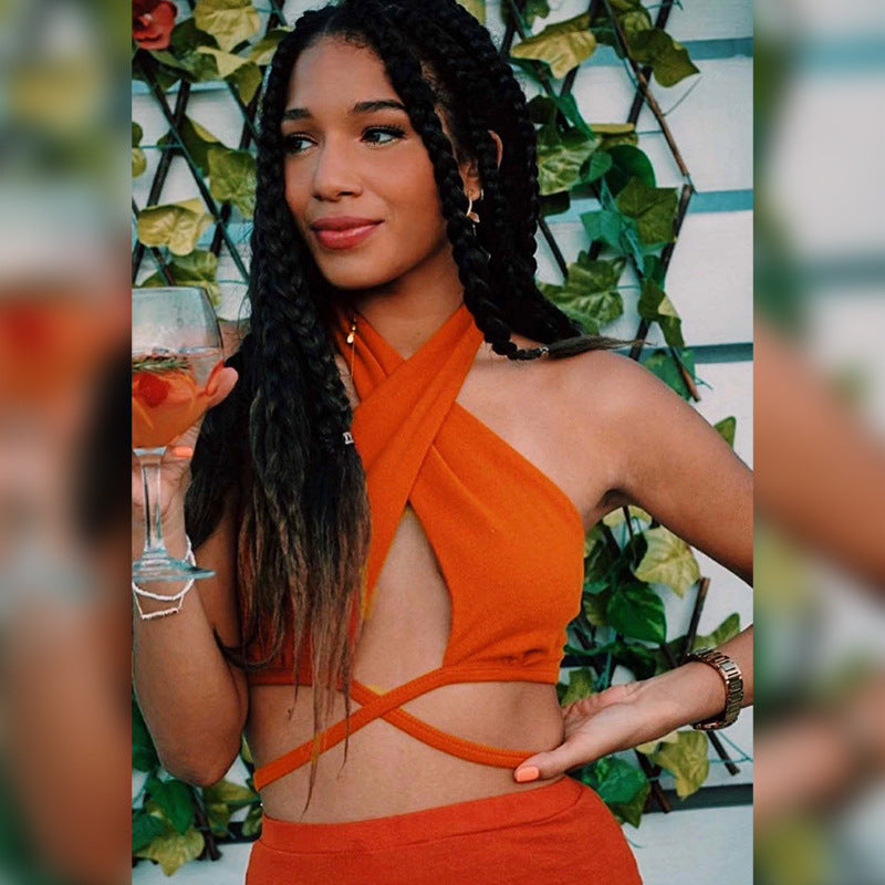 Y2K Cropped Halter Corset Top - Ruched Bustier Tie-Back Solid Vest Feminé Luxé