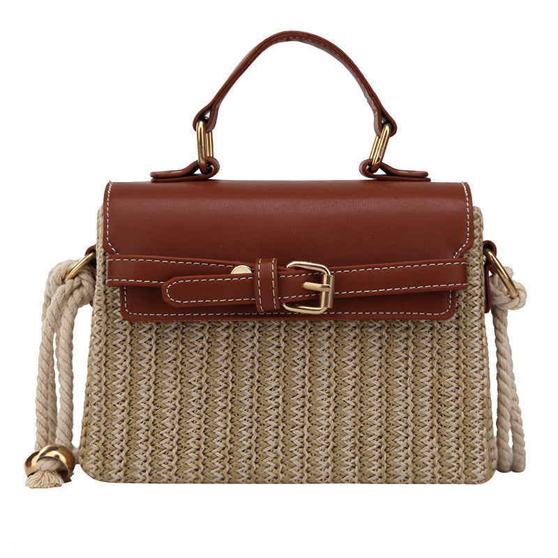 Chic Woven Rattan Box Bag – Stylish Summer Mini Crossbody Feminé Luxé