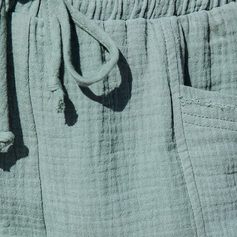 High-Waisted Crinkle Gauze Wide Leg Shorts Feminé Luxé