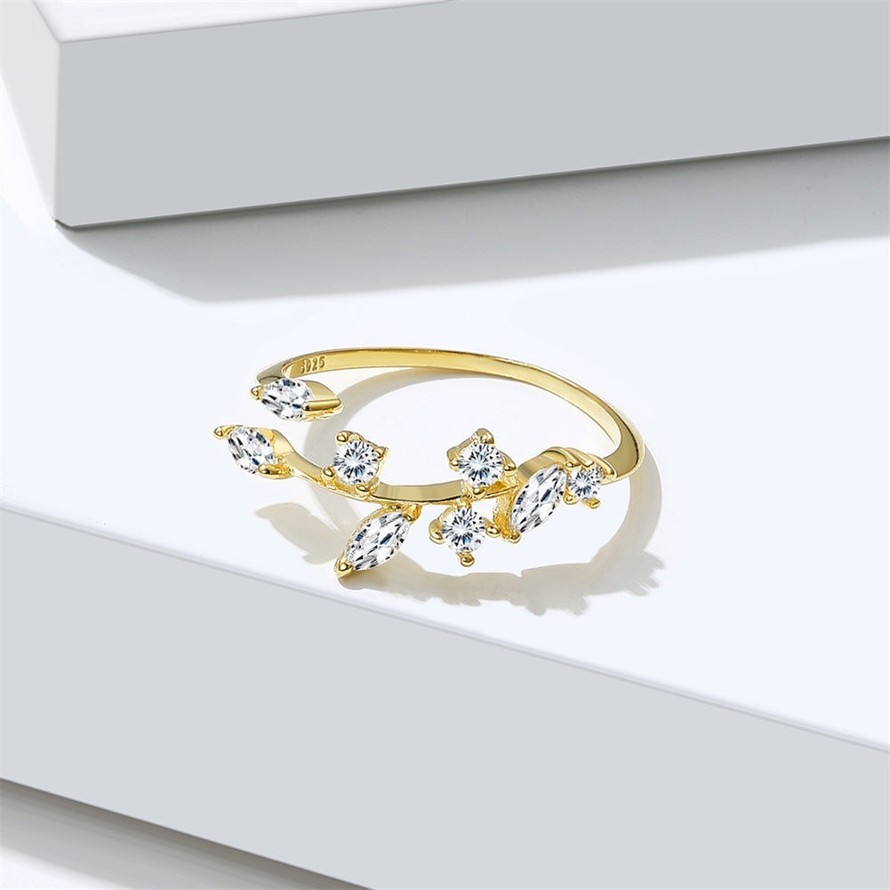 Delicate 925 Sterling Silver 'Golden Leaves' Branch Ring – Women's Fine Jewelry Feminé Luxé