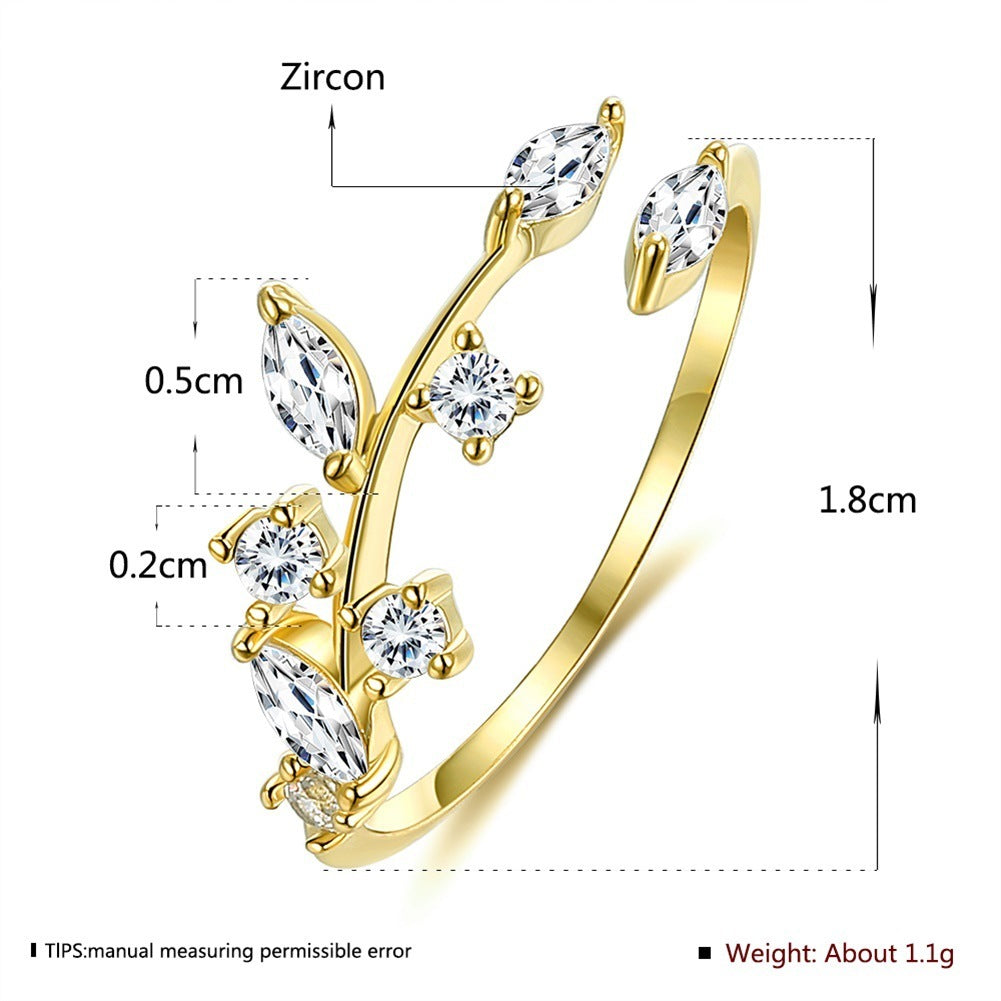 Delicate 925 Sterling Silver 'Golden Leaves' Branch Ring – Women's Fine Jewelry Feminé Luxé