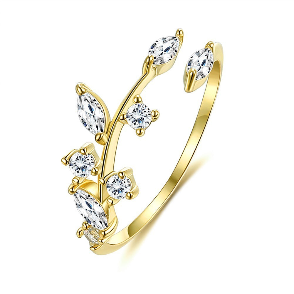 Delicate 925 Sterling Silver 'Golden Leaves' Branch Ring – Women's Fine Jewelry Feminé Luxé