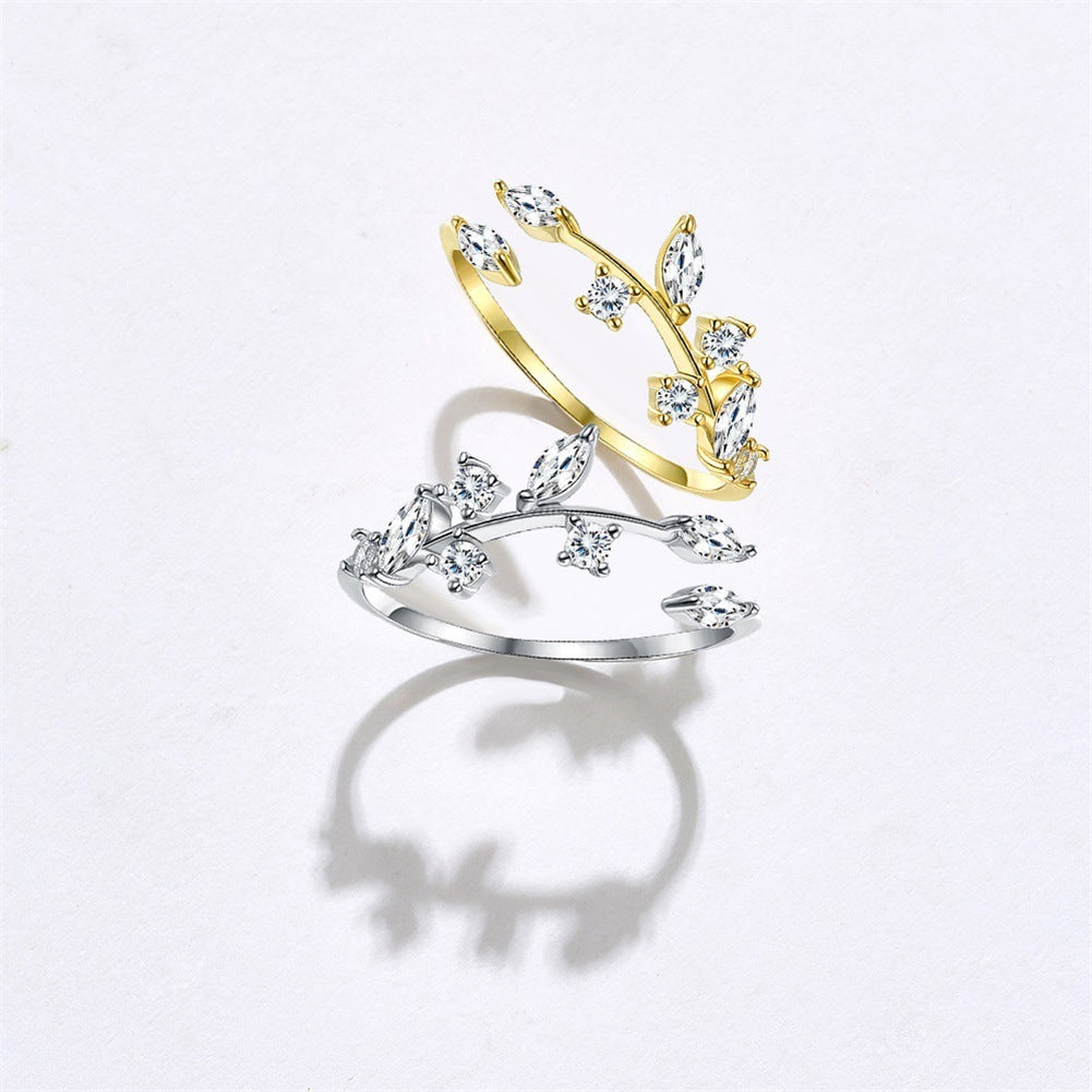 Delicate 925 Sterling Silver 'Golden Leaves' Branch Ring – Women's Fine Jewelry Feminé Luxé