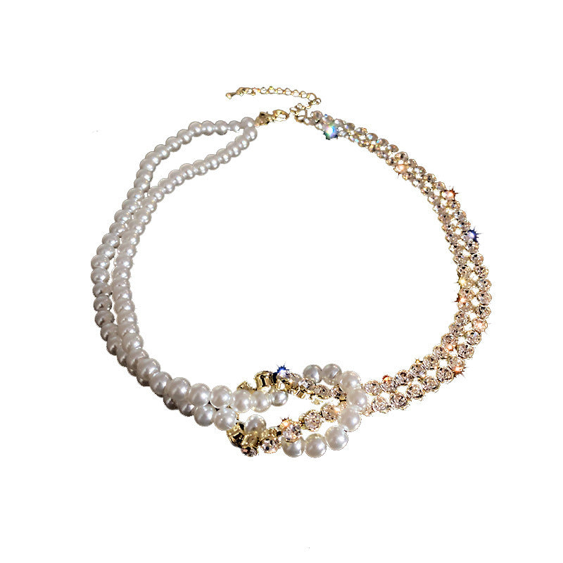 Feminé Luxé Exclusive Imperial Pearl Choker Statement - Gold Plated Rhinestone Clavicle Necklace Feminé Luxé