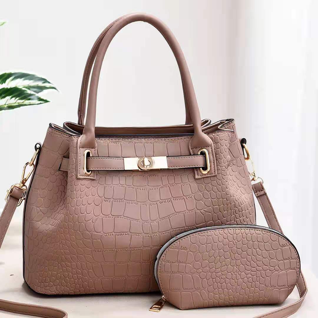 The 'Executive II' Croc-Effect Power Tote - Detachable Pouch & Top Handle Feminé Luxé