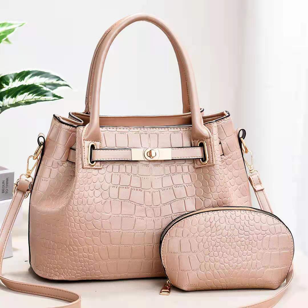 The 'Executive II' Croc-Effect Power Tote - Detachable Pouch & Top Handle Feminé Luxé