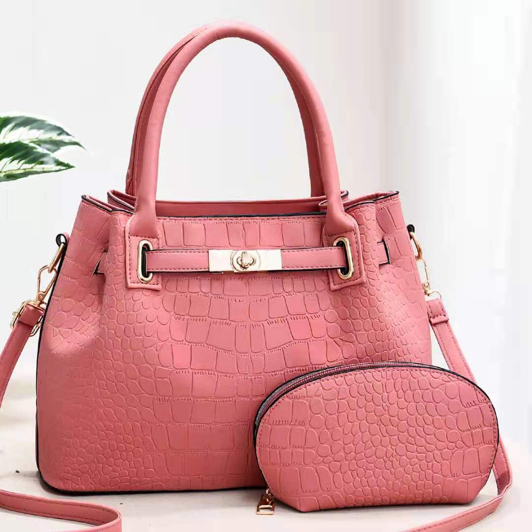 The 'Executive II' Croc-Effect Power Tote - Detachable Pouch & Top Handle Feminé Luxé