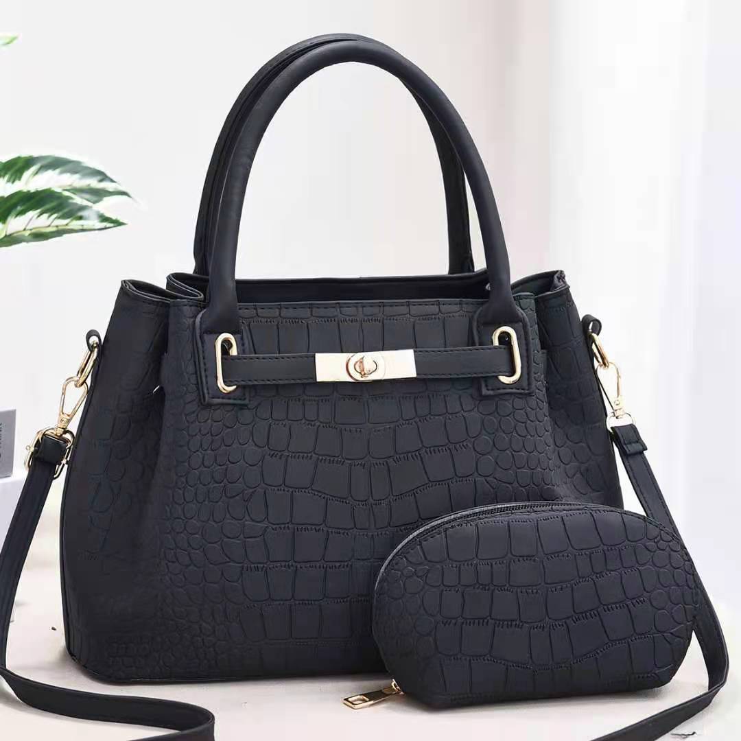 The 'Executive II' Croc-Effect Power Tote - Detachable Pouch & Top Handle Feminé Luxé