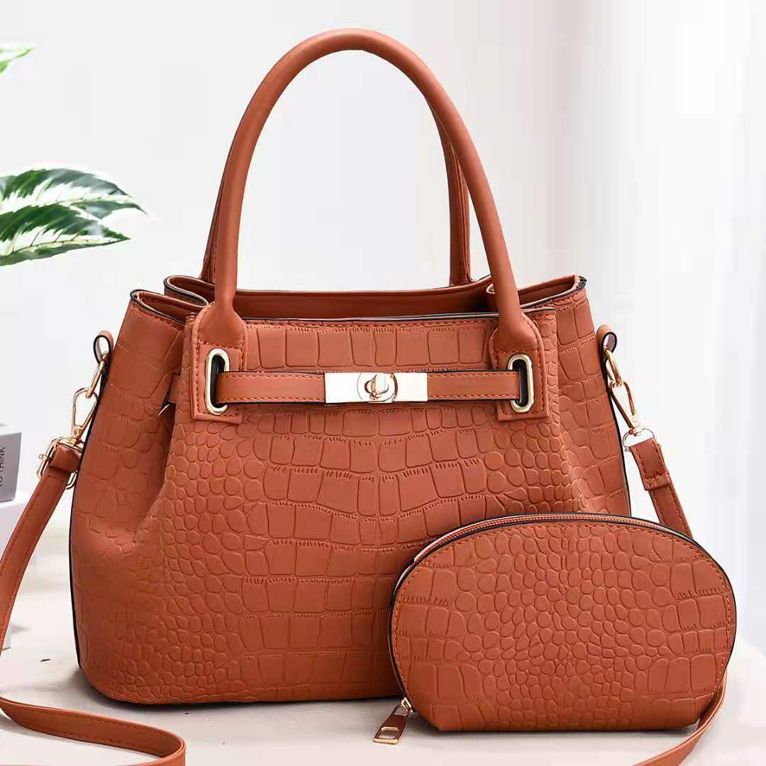 The 'Executive II' Croc-Effect Power Tote - Detachable Pouch & Top Handle Feminé Luxé