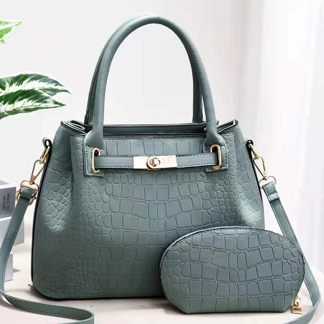The 'Executive II' Croc-Effect Power Tote - Detachable Pouch & Top Handle Feminé Luxé