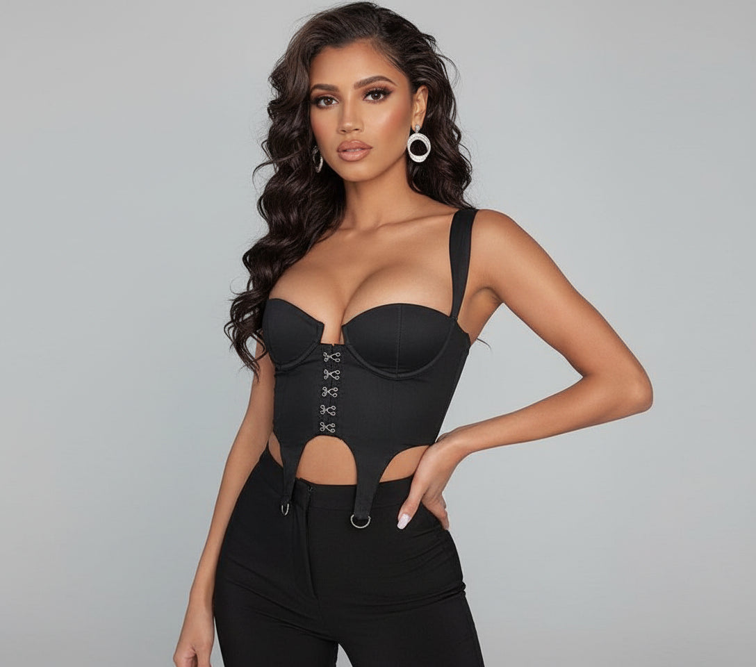 Lace-Up Cut-Out Corset Top | Strappy Summer Camisole Bustier Feminé Luxé