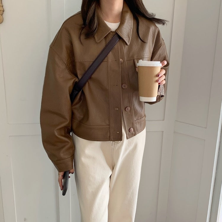 The 'Urban Wanderer' Faux Leather Shacket | Casual One-Size Outerwear Feminé Luxé