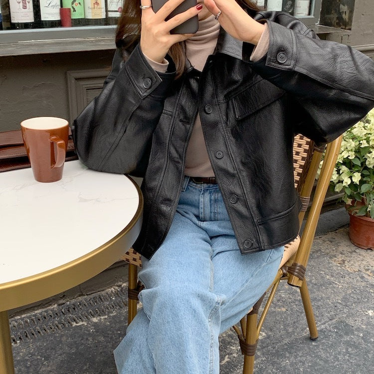 The 'Urban Wanderer' Faux Leather Shacket | Casual One-Size Outerwear Feminé Luxé