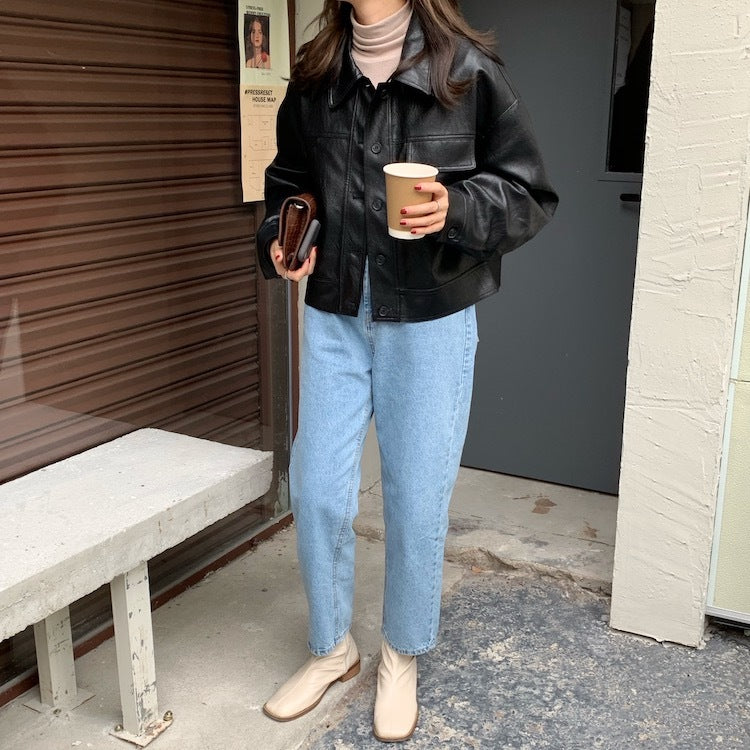 The 'Urban Wanderer' Faux Leather Shacket | Casual One-Size Outerwear Feminé Luxé