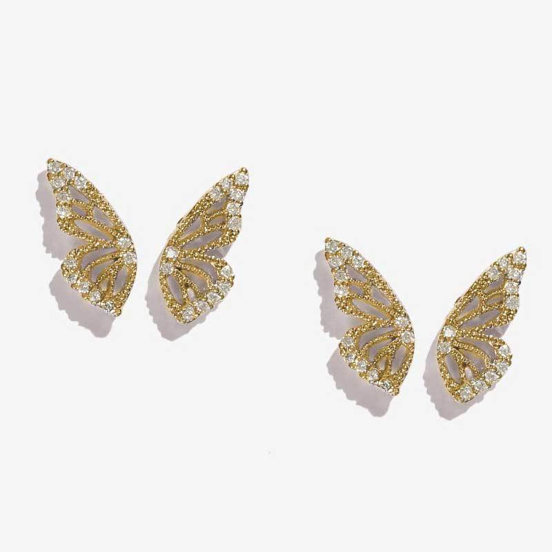 Exaggerated Bohemian Crystal Butterfly Ear Climber | European-Style Electroplated Gold/Silver Statement Feminé Luxé
