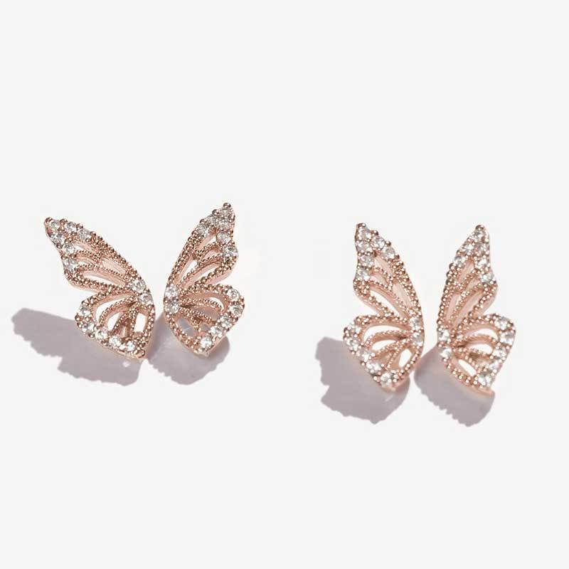 Exaggerated Bohemian Crystal Butterfly Ear Climber | European-Style Electroplated Gold/Silver Statement Feminé Luxé
