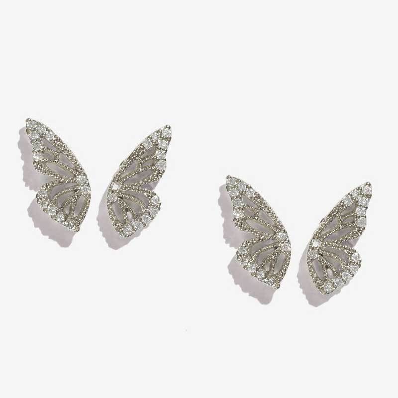 Exaggerated Bohemian Crystal Butterfly Ear Climber | European-Style Electroplated Gold/Silver Statement Feminé Luxé