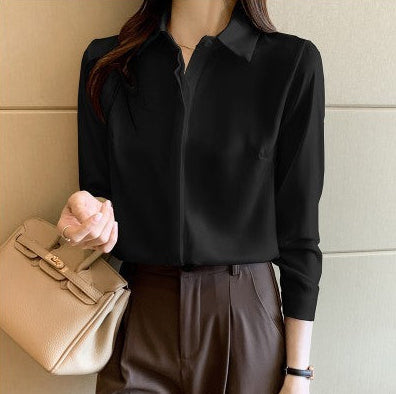 Classic Loose Fit Satin Shirt - Effortlessly Silky & Chic Feminé Luxé