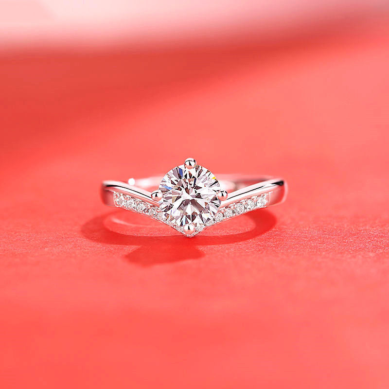 The Royal Promise | Elegant Imitation Diamond Engagement Style Ring - Copper Base Feminé Luxé