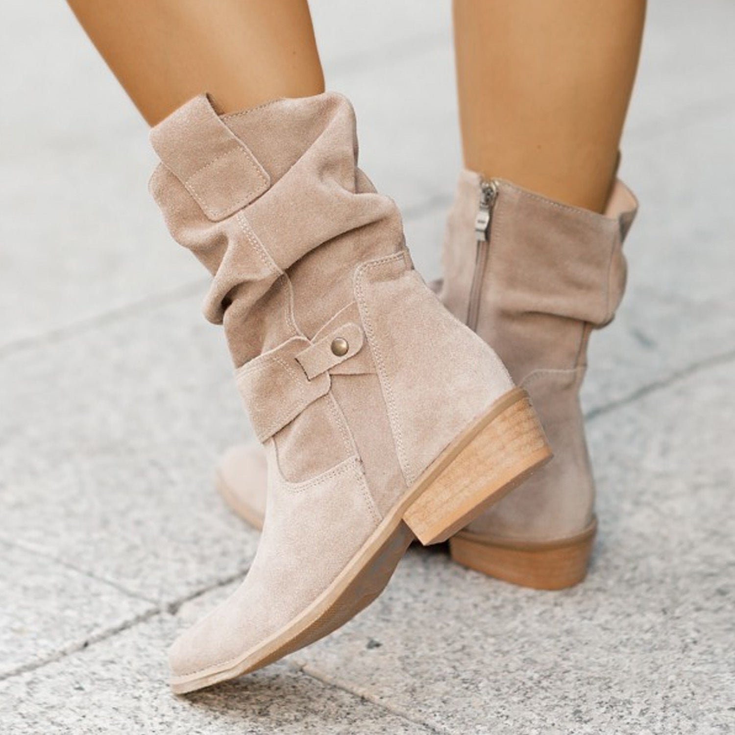 The 'Desert Dusk' Suede Western Mid-Calf Boot Feminé Luxé