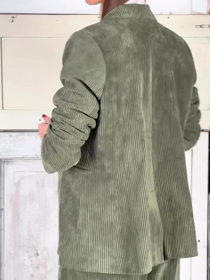 Vintage Corduroy Commuter Blazer & Wide Leg Pant Set | Feminé Bohemian Luxé Feminé Luxé