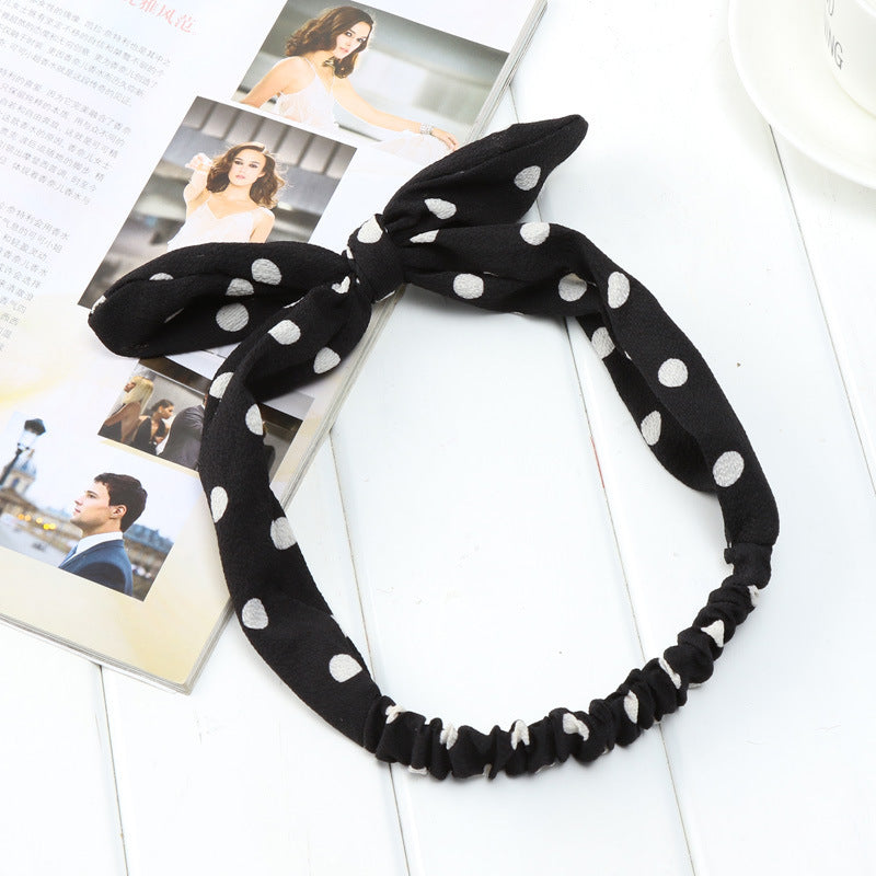 The Parisian Bow Headband: Chic Fabric Knot & Bunny Ear Tie - Designer Print Hair Accessory for Effortless French Style Feminé Luxé
